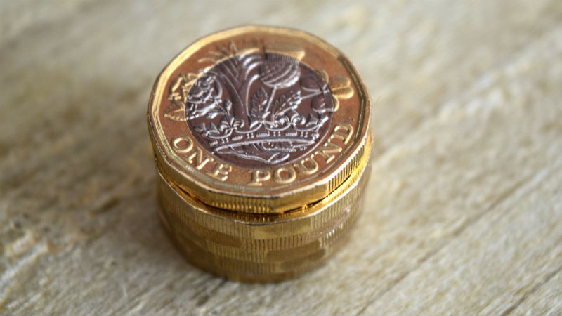 Pile of pound coins
