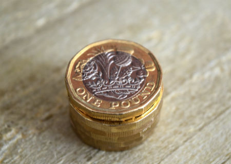 Pile of pound coins