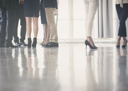 Peoples bottom halves in work