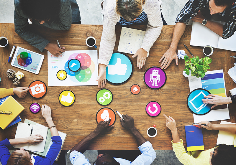 Team meeting from above