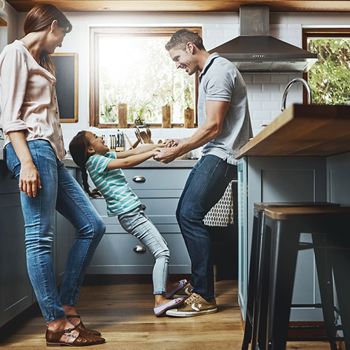 Family in the kitchen