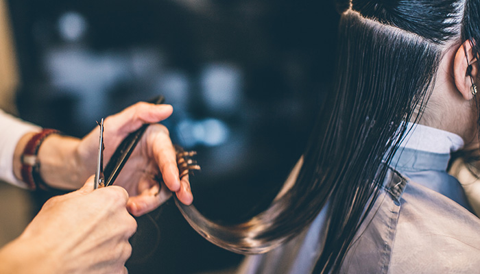 Hair being done in a salon