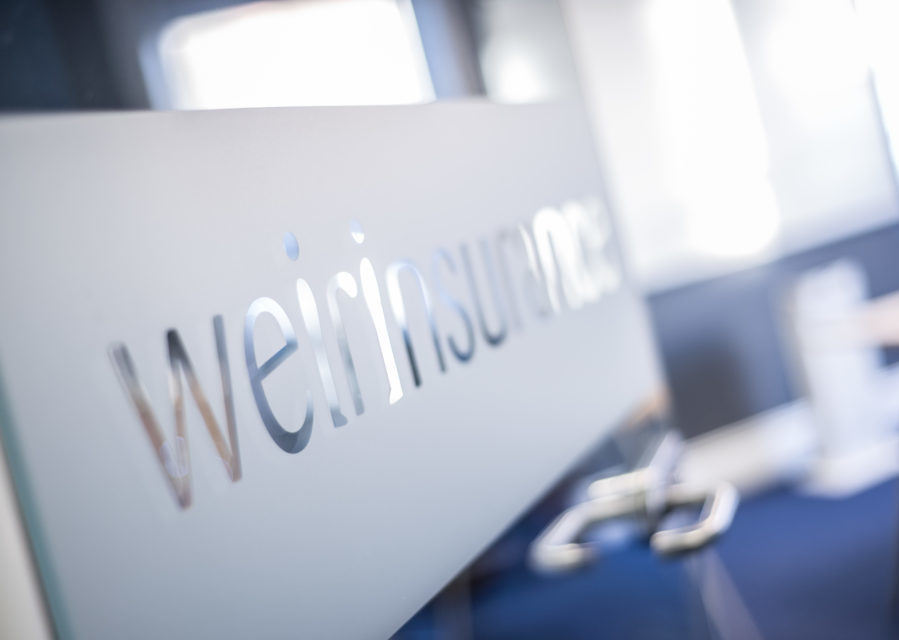 Weir Insurance frosted glass